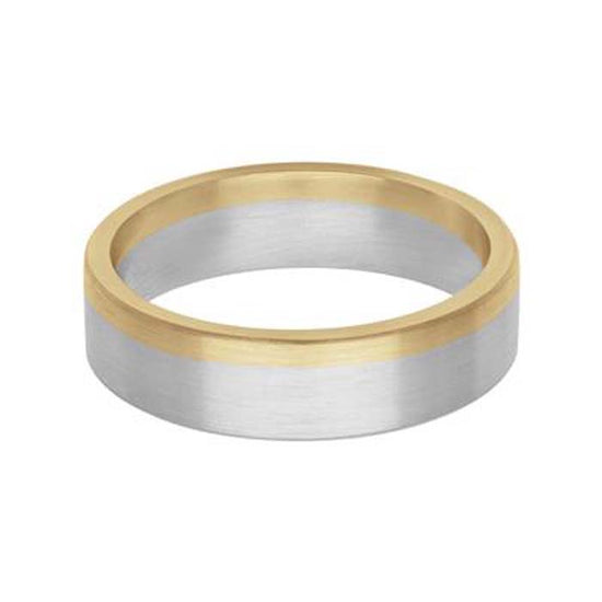 Frederick Goldman 6mm Asymmetrical Fusion Band in Platinum and 14K Yellow Gold