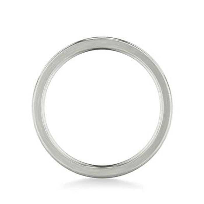 Frederick Goldman 5mm Polished Center and Brushed Edge Wedding Band in 14K White Gold