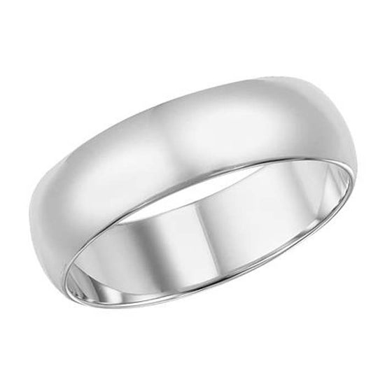 Goldman 5MM Low Dome Wedding Band in 14K White Gold