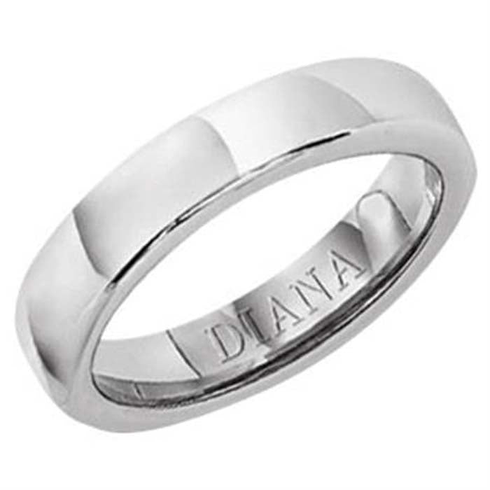 Diana 4MM Men's "Ergofit" Wedding Band in 18K White Gold