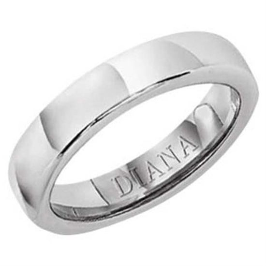 Diana 4MM Women's "Ergofit" Wedding Band in 18K White Gold