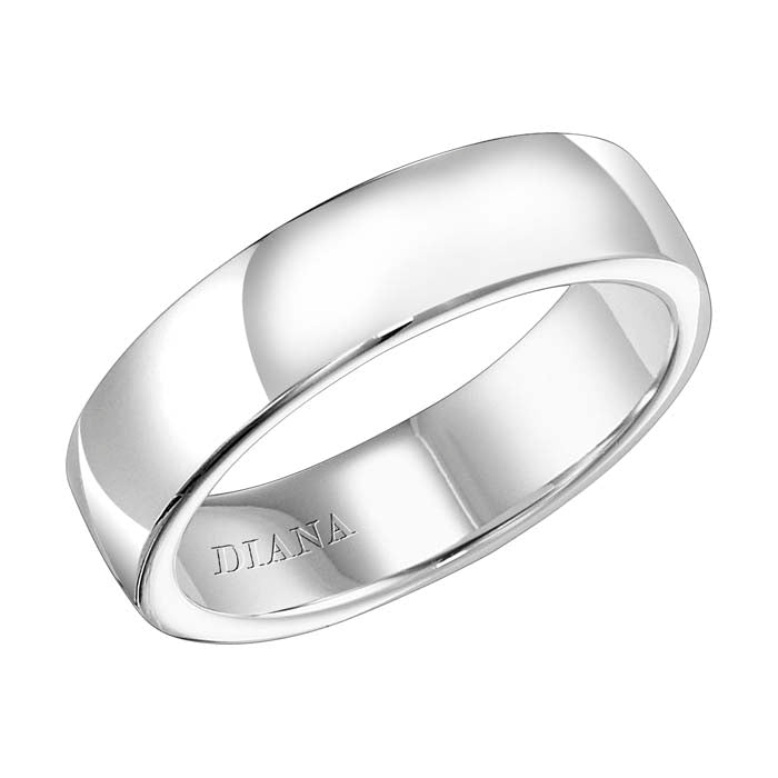 Diana 6MM Wedding Band in 18K White Gold