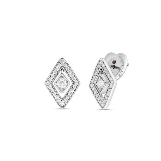 Roberto Coin Diamante Diamond Stud Earrings in 18K White Gold