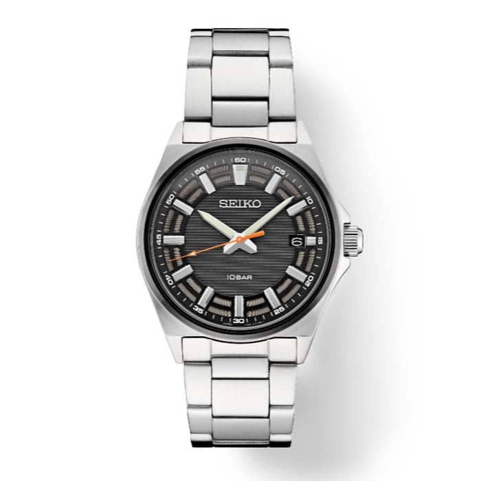 Seiko 40MM "Essentials" Grey Dial Watch in Stainless Steel