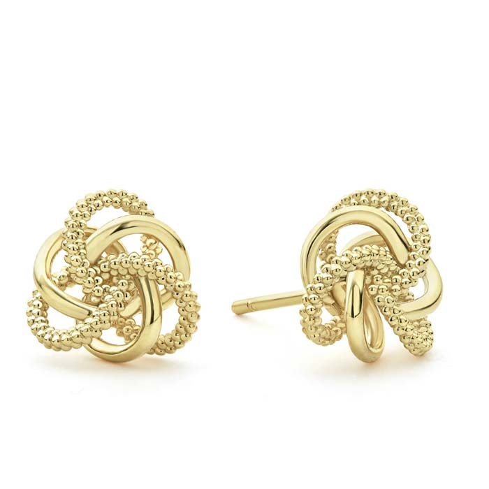 LAGOS Large Love Knot Stud Earrings in 18K Yellow Gold