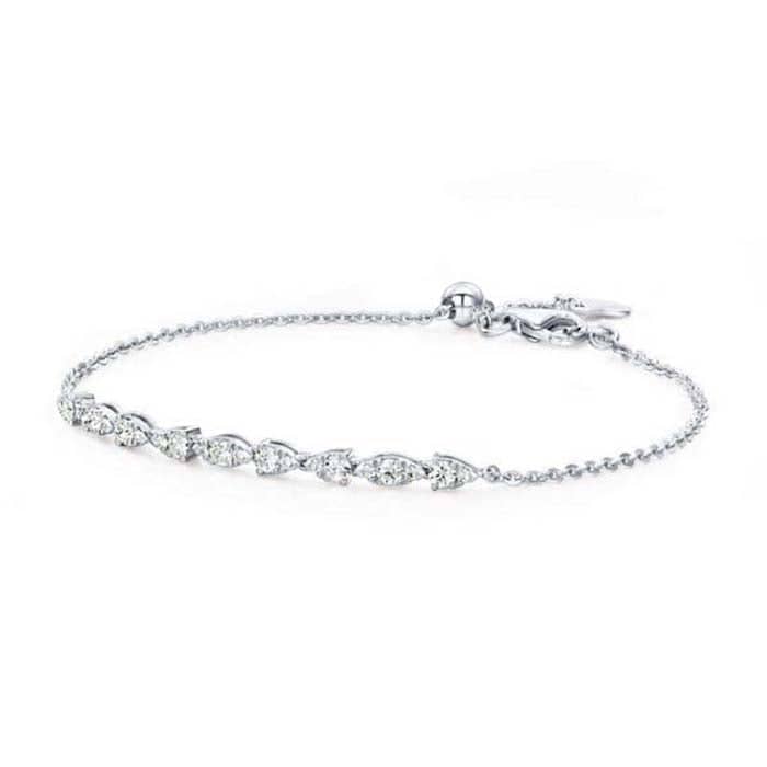 Hearts On Fire .40-.46CTW Aerial Dewdrop Bracelet in 18K White Gold