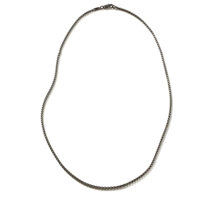 John Hardy 24" Men's Matte Black Box Chain in Sterling Silver