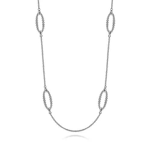 Gabriel & Co. 32" Bujukan Station Necklace in Sterling Silver