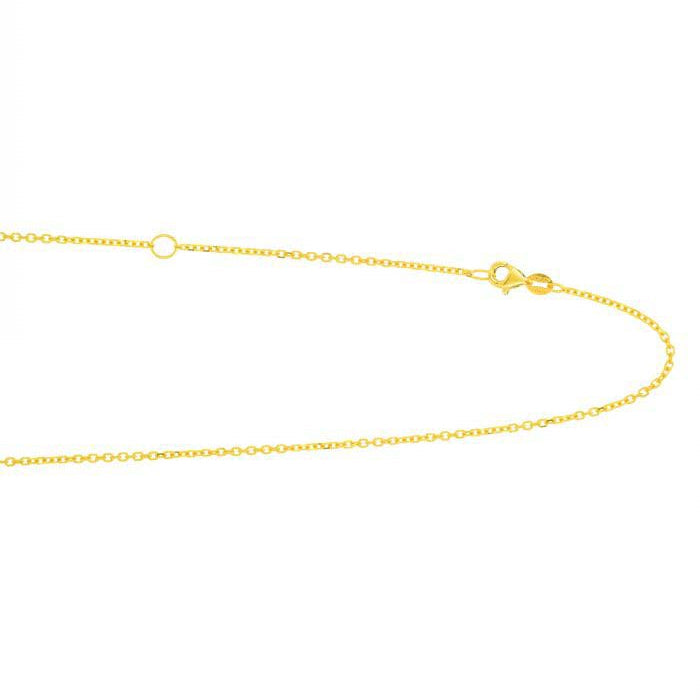 Mountz Collection 18" Adjustable Diamond Cut Cable Chain in 14K Yellow Gold