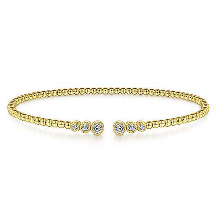 Gabriel & Co. Bujukan Diamond Split Bangle Bracelet in 14K Yellow Gold