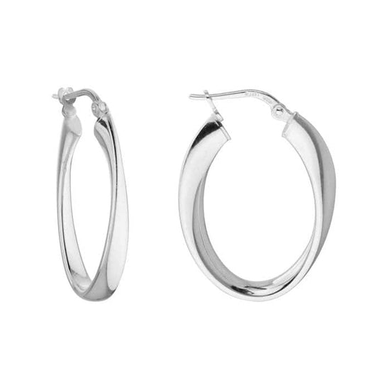 Mountz Collection Oval Twist Hoops in Sterling Silver