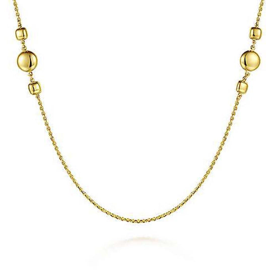 Gabriel & Co. 32" Station Necklace in 14K Yellow Gold