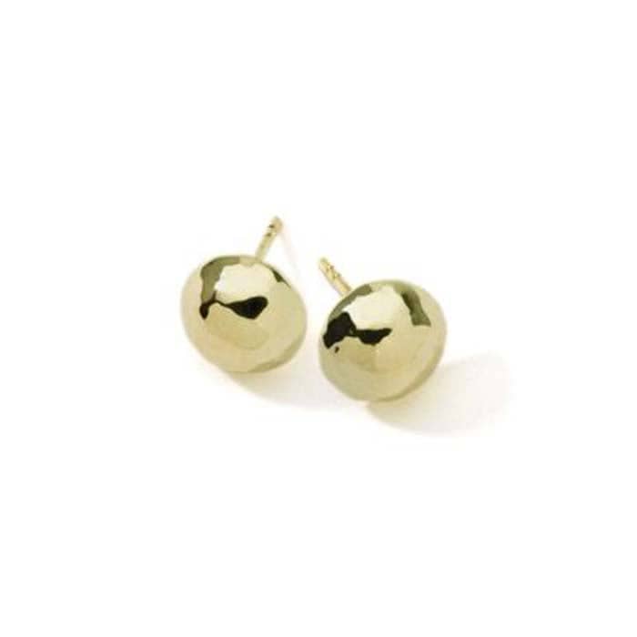 Ippolita Classico Small Hammered Pinball Stud Earrings in 18K Yellow Gold E.F.