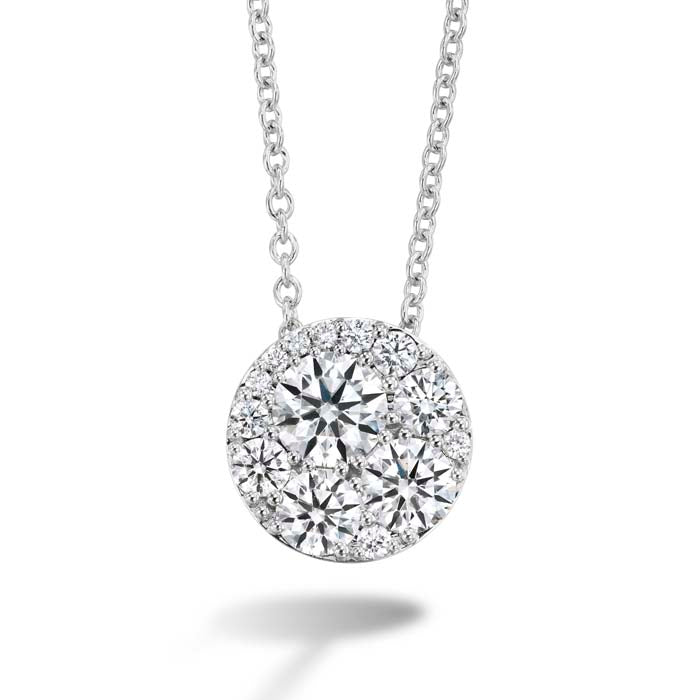 Hearts On Fire .46-.56CTW Tessa Diamond Circle Pendant in 18K White Gold