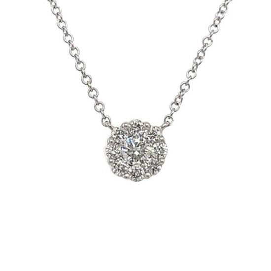 Mountz Collection Diamond Cluster Pendant in 14K White Gold