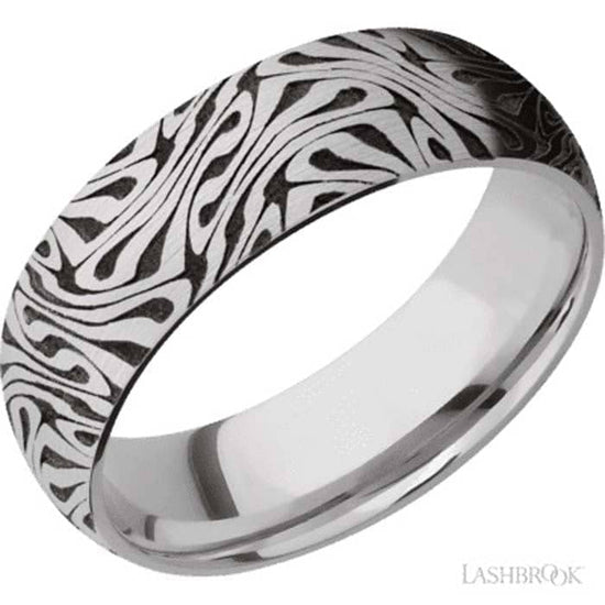 Lashbrook 7MM Domed Escher Wedding Band in Cobalt Chrome