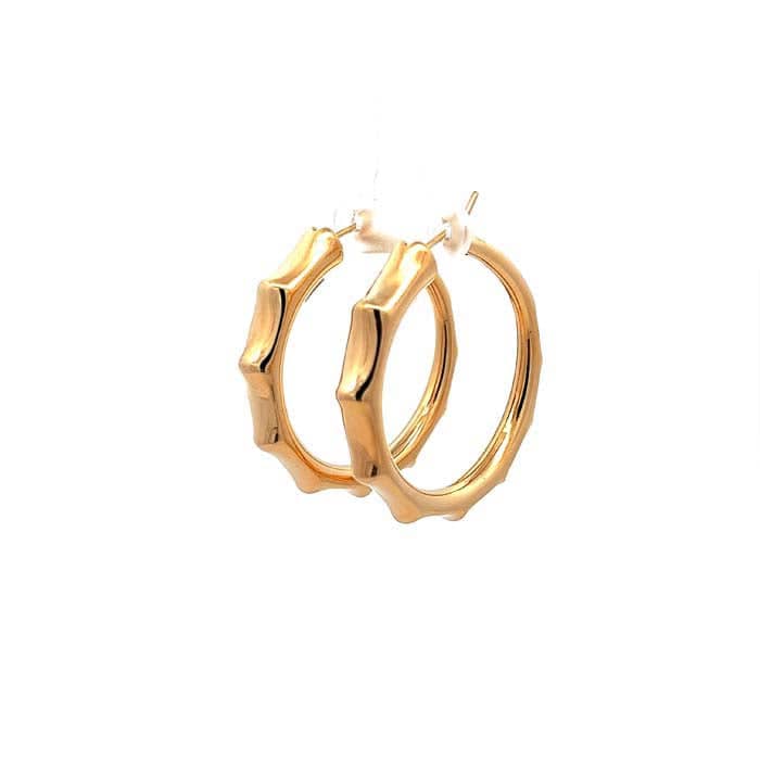 Mountz Collection Octogon Sides Cape Electroform Hoop Earrings in 14K Yellow Gold