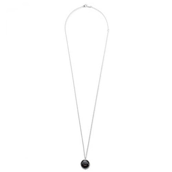 Ippolita MED Hematite/ClrQtz Doublet Rock Candy Round Pendant Necklace in Sterling Silver