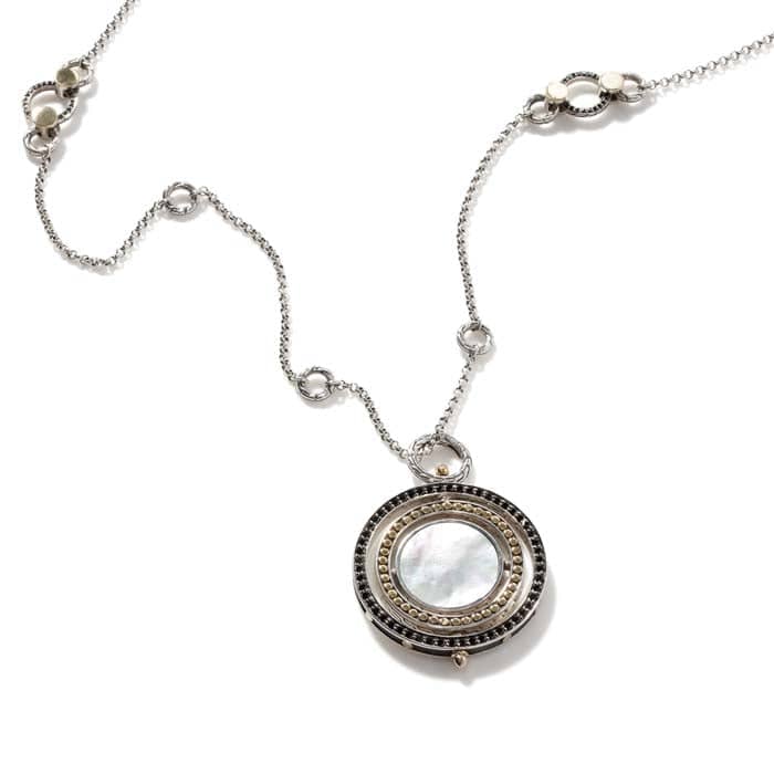 John Hardy 30" Dot Moon Door Pendant in Sterling Silver and 18K Yellow Gold