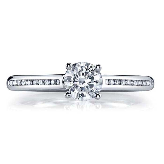 Mountz Collection Diamond Channel Engagement Ring Semi-Mounting in 18K White Gold