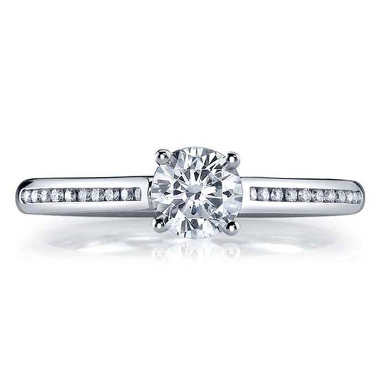 Mountz Collection Diamond Channel Engagement Ring Semi-Mounting in 18K White Gold