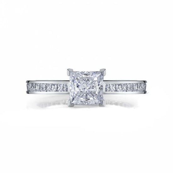 Mountz Collection Princess Diamond Engagement Ring Semi-mounting in 14K White Gold