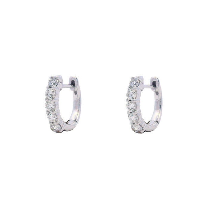 Mountz Collection Diamond Huggie Earring in 14K White Gold