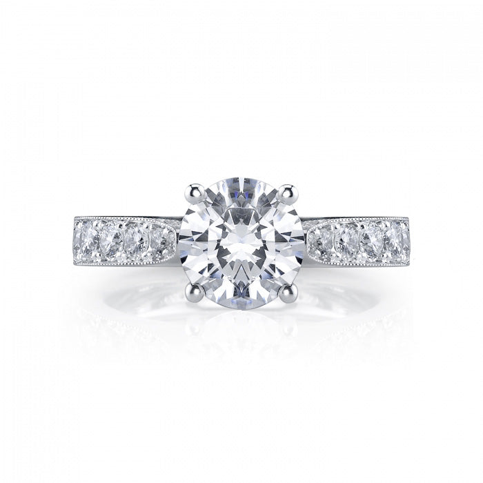 Mountz Collection Round Engagement Ring Semi-Mounting in 18K White Gold