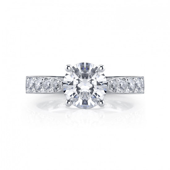 Mountz Collection Round Engagement Ring Semi-Mounting in 18K White Gold