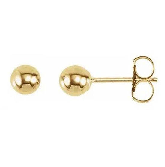 Mountz Collection 4MM Hollow Ball Stud Earrings in 14K Yellow Gold