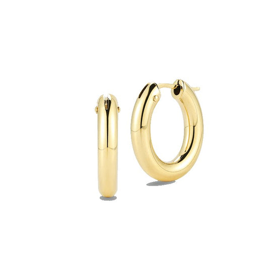 Roberto Coin Perfect Oval Hoop Earrings in 18K Yellow Gold