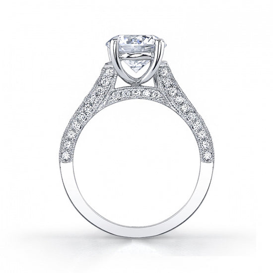 Mountz Collection Round Diamond Engagement Ring Semi-Mounting in 18K White Gold