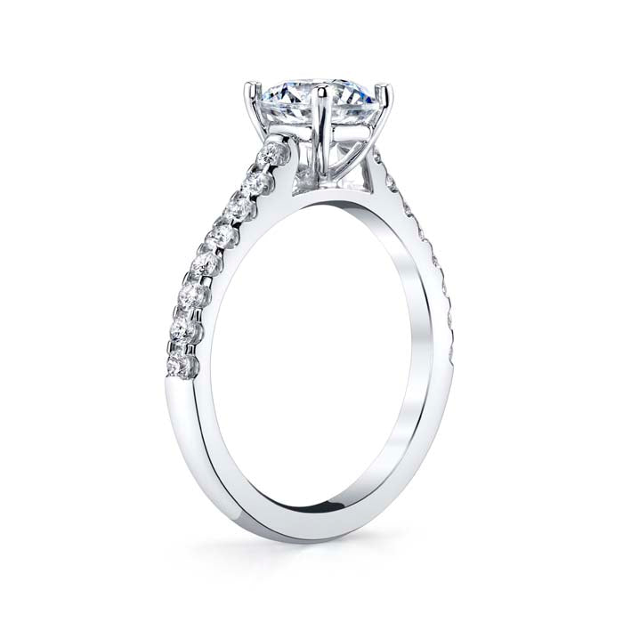 Mountz Collection Diamond Engagement Ring Semi-Mounting in 14K White Gold