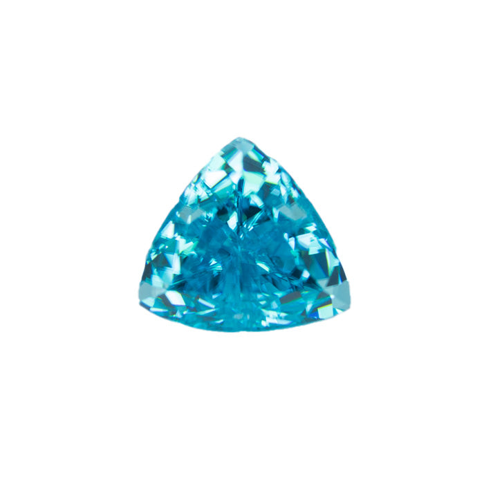 Roger Dery 6.40CT Blue Zircon Trillion Loose Gemstone