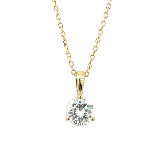 Mountz Collection .53CT Solitaire Pendant in 14K Yellow Gold