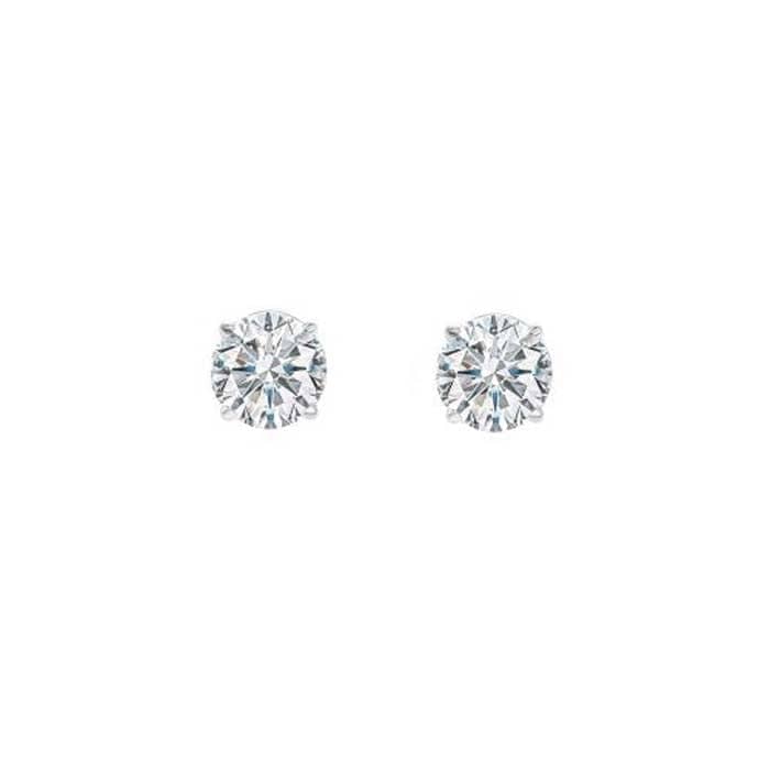 Mountz Collection 1/4CTW Four-Prong Diamond Stud Earrings in 14K White Gold