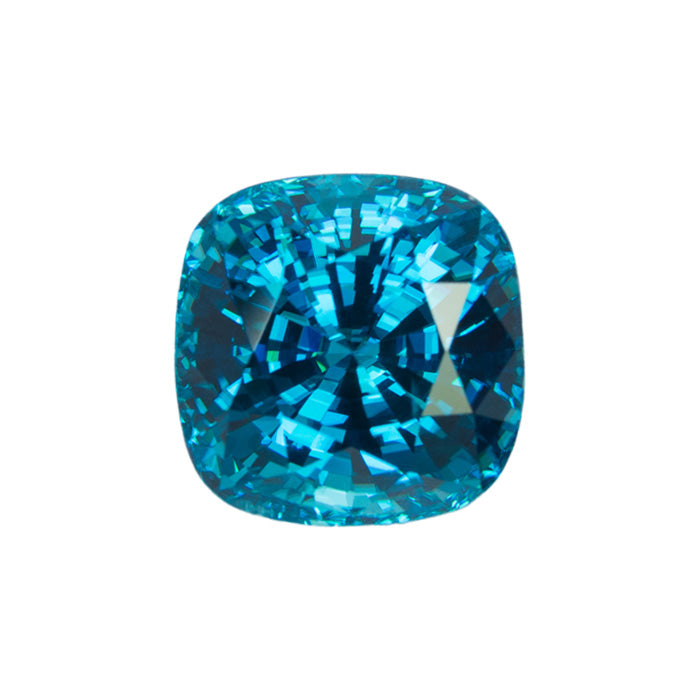 Roger Dery 4.51CT Blue Zircon Square Cushion Loose Gemstone