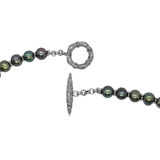 Stephen Dweck 18" 6.5-7MM "Pearlicious" Olive Green Pearl Necklace in Sterling Silver