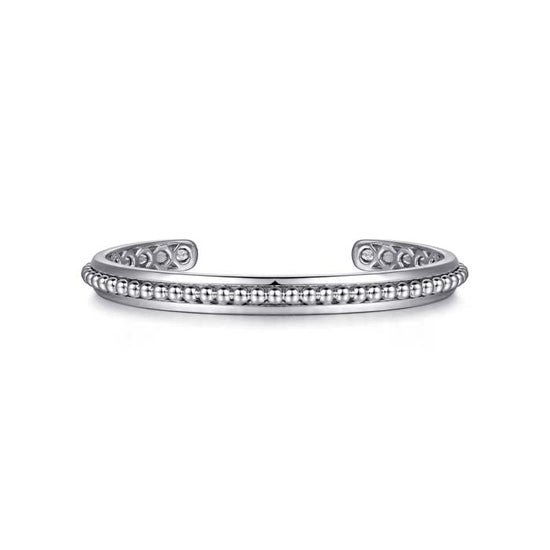 Gabriel & Co. Open Cuff "Contemporary" Bracelet with Beaded Center in Sterling Silver