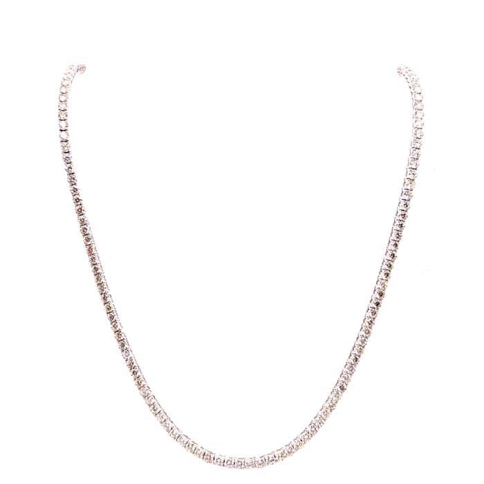 Mountz Collection 9CT 18" Diamond Riviera Necklace in 14K White Gold