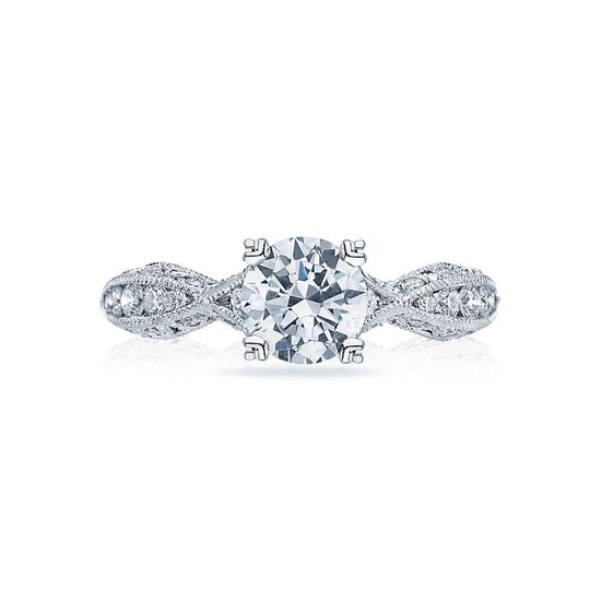 Tacori Classic Crescent Collection Engagement Ring Semi Mount Platinum with .85CTW Diamonds