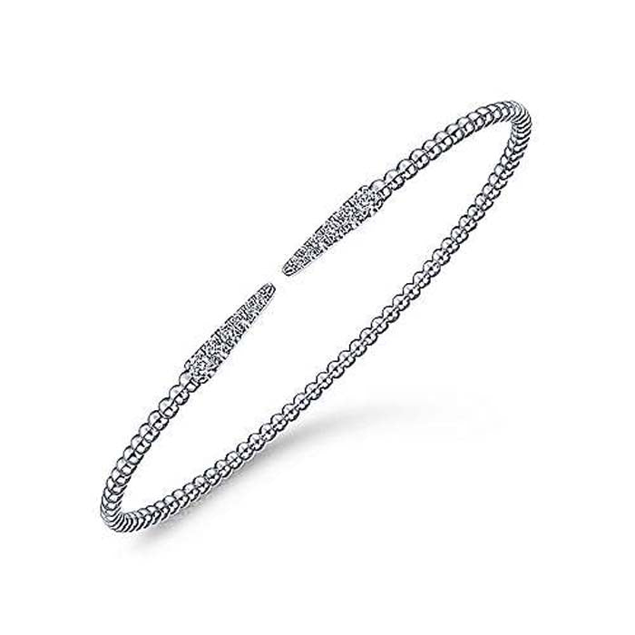 Gabriel & Co. .25-.29CTW Bujukan Split Cuff Bracelet with Diamond Pavé Spikes in 14K White Gold