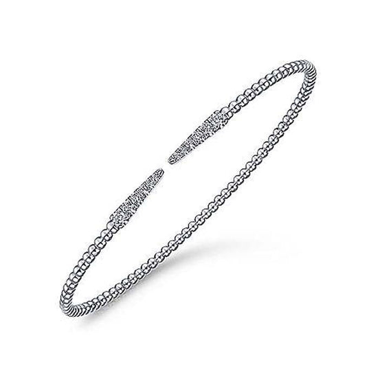 Gabriel & Co. .25-.29CTW Bujukan Split Cuff Bracelet with Diamond Pavé Spikes in 14K White Gold