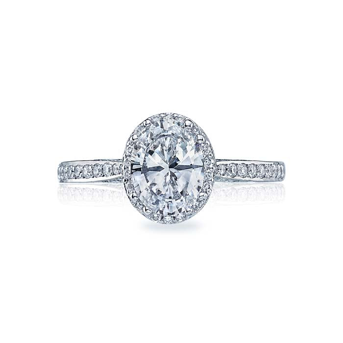 Tacori Dantela Engagement Ring Semi Mount in 18K White Gold with Diamonds