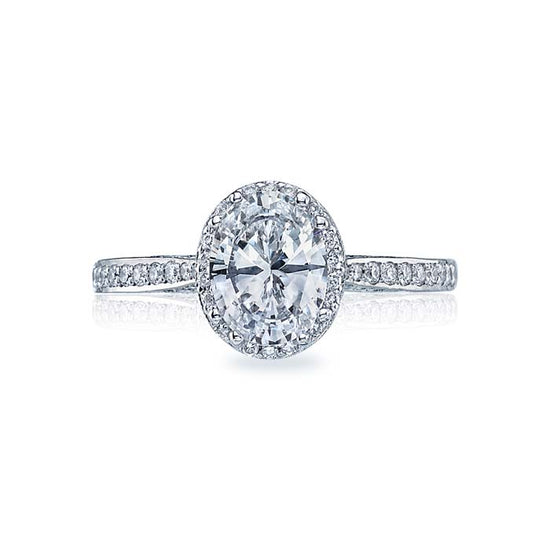 Tacori Dantela Engagement Ring Semi Mount in 18K White Gold with Diamonds
