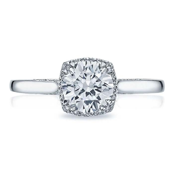 Tacori .37CT Dantela Round with Cushion Bloom Engagement Ring Semi-Mounting in Platinum