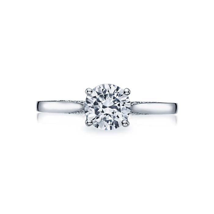 Tacori Dantela Engagement Ring Semi Mount in 18K White Gold with Diamonds