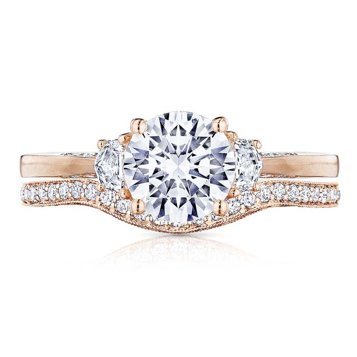 Tacori .28TW Simply Tacori 3-Stone Cadillac Engagement Ring in 18K Rose Gold