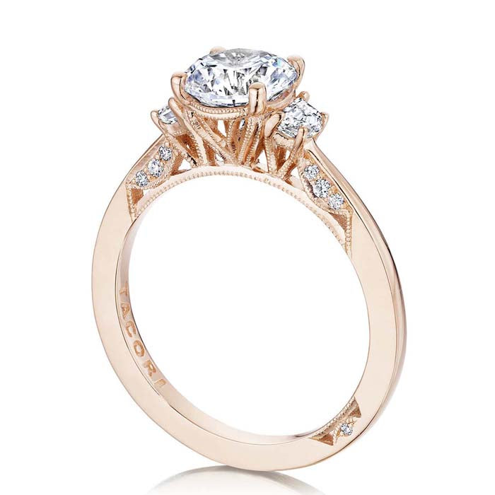 Tacori .28TW Simply Tacori 3-Stone Cadillac Engagement Ring in 18K Rose Gold