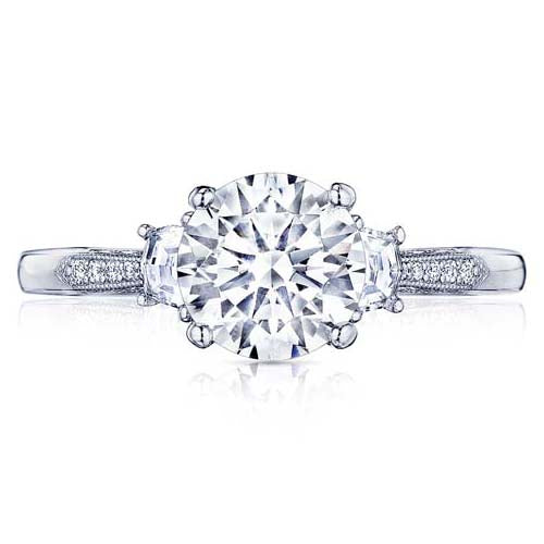 Tacori .34TW Simply Tacori 3-Stone Cadillac Engagement Ring in 18K White Gold